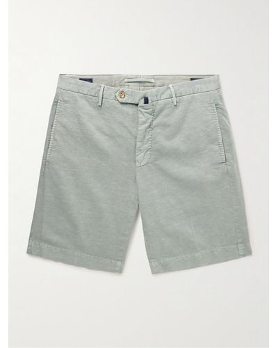 Incotex Venezia 1951 Straight-leg Cotton-blend Twill Bermuda Shorts - Grey