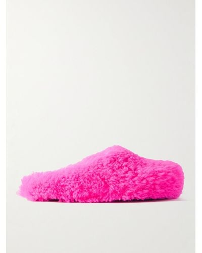 Marni Fussbett Sabot Shearling Slippers - Pink