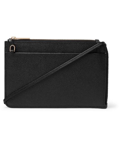 Valextra Full-grain Leather Pouch - Black