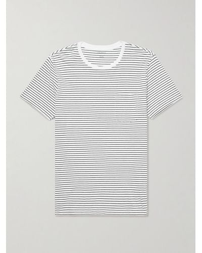 Club Monaco Williams Striped Cotton-jersey T-shirt - White