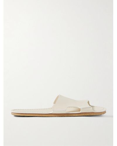 The Row Gene Leather Slides - Natural