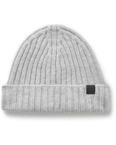 Tom Ford Ribbed Cashmere Beanie - Gray