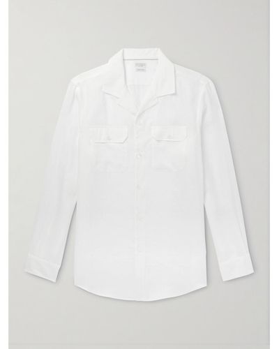 Brunello Cucinelli Camp-collar Linen Shirt - White