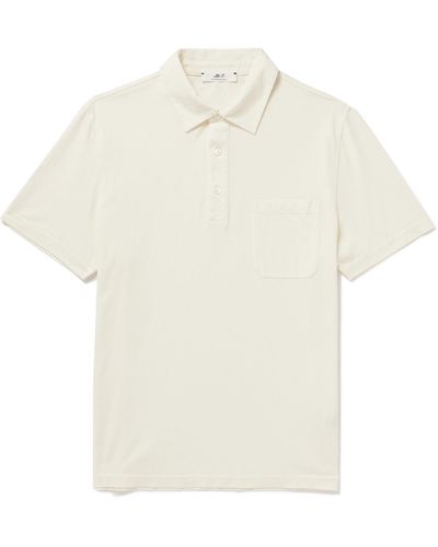 MR P. Garment-dyed Cotton-jersey Polo Shirt - White