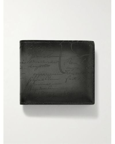 Berluti Scritto aufklappbares Portemonnaie aus Venezia-Leder - Schwarz