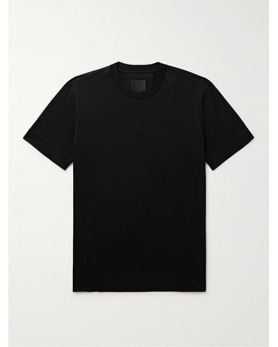 Givenchy T-shirt in jersey di cotone con logo ricamato - Nero