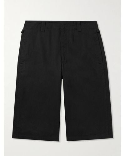 Lemaire Straight-leg Cotton-twill Bermuda Shorts - Black