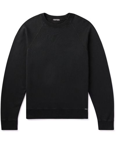 Tom Ford Garment-dyed Cotton-jersey Sweatshirt - Black