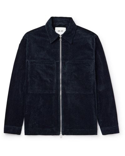 NN07 Isak 1322 Stretch Organic Cotton-corduroy Jacket - Blue