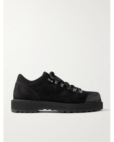 Diemme Cornaro Rubber-trimmed Suede Sneakers - Black