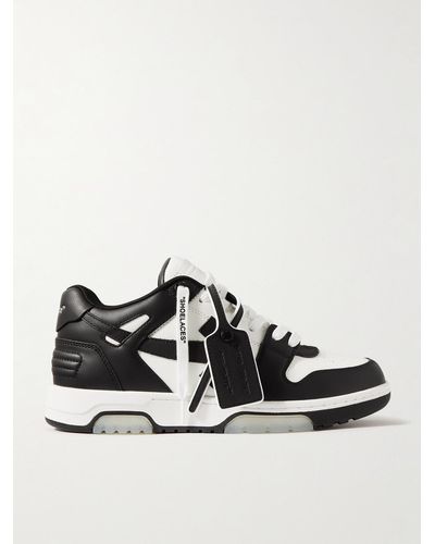 Off-White c/o Virgil Abloh Out Of Office Logo-embroidered Leather Low-top Trainers 7. - Black