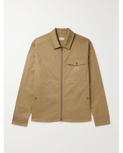 Moncler Cotton-blend Gabardine Jacket - Natural