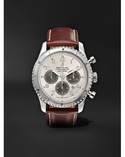 Breitling Navitimer 8 B01 Automatic Chronograph 43mm Stainless Steel And Leather Watch - White