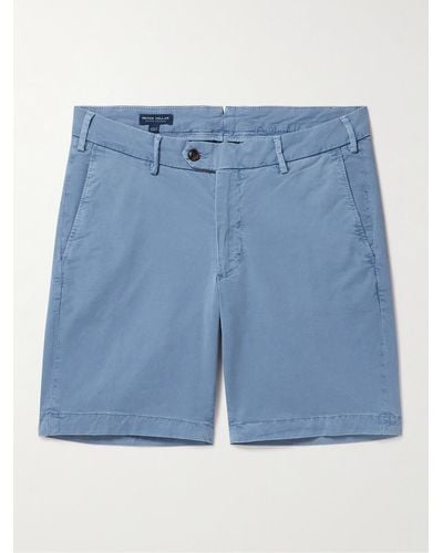 Peter Millar Concorde Garment-dyed Stretch-cotton Twill Shorts - Blue