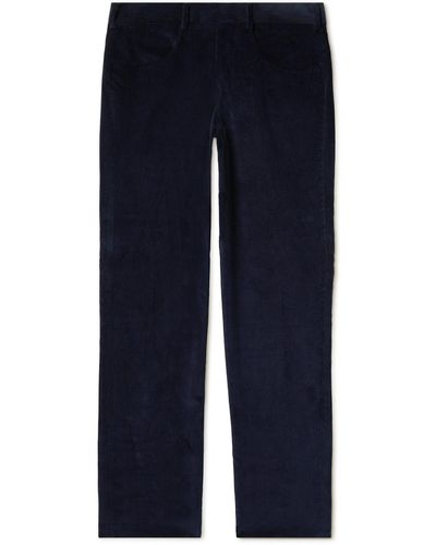 Anderson & Sheppard Straight-leg Cotton-corduroy Pants - Blue