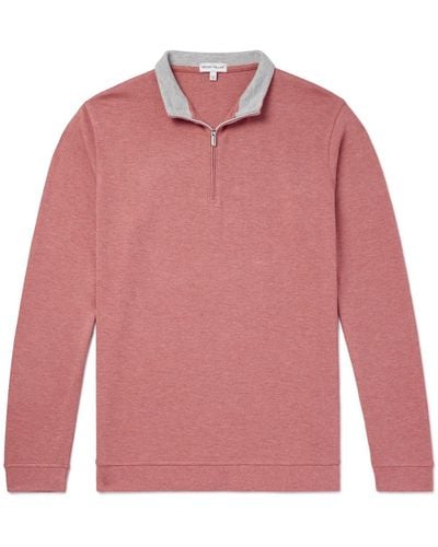 Peter Millar Crown Comfort Cotton-blend Half-zip Sweater - Pink