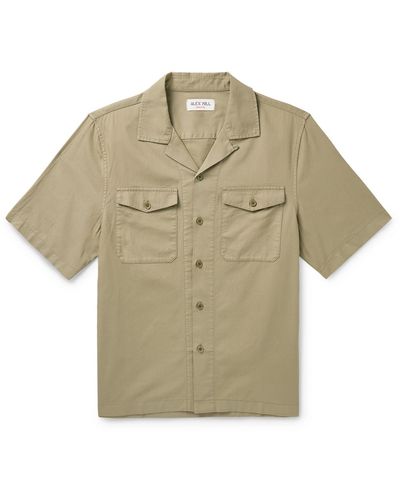 Alex Mill Convertible-collar Cotton-twill Shirt - Green