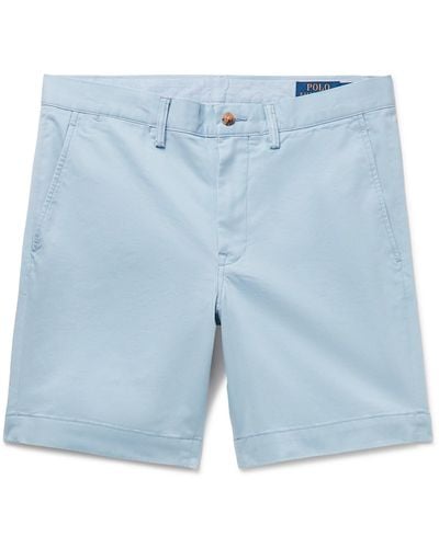 Polo Ralph Lauren Straight-leg Stretch-cotton Twill Shorts - Blue