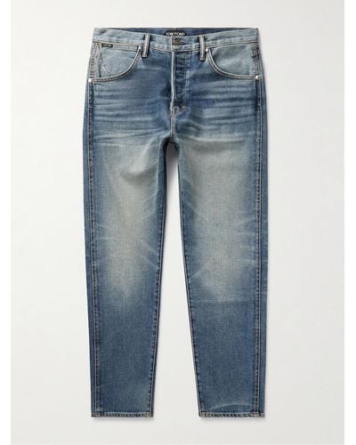 Tom Ford Jeans slim-fit in denim cimosato lavato in capo - Blu