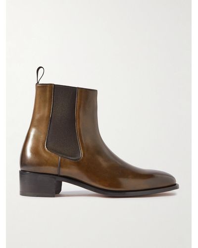 Tom Ford Alec Burnished-leather Chelsea Boots - Brown