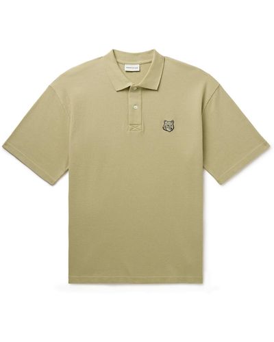 Maison Kitsuné Oversized Logo-appliquéd Cotton-piqué Polo Shirt - Green