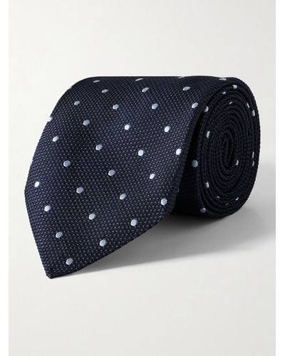 Tom Ford Krawatte aus Seide mit Punkten - Blau