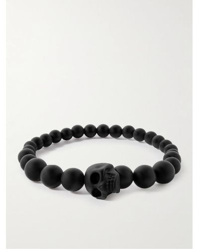 Alexander McQueen Skull multi-beaded bracelet - Schwarz