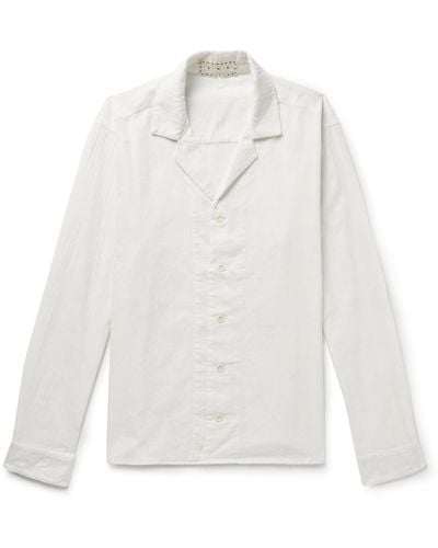 SMR Days Paloma Camp-collar Striped Organic Cotton Shirt - White
