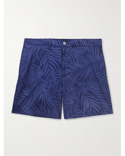 Peter Millar Porto Palms Slim-fit Short-length Printed Swim Shorts - Blue