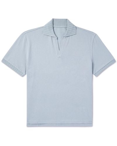 STÒFFA Cotton-piqué Polo Shirt - Blue