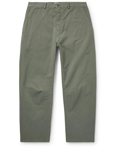 Nili Lotan Carpenter Straight-leg Cotton-blend Twill Pants - Green