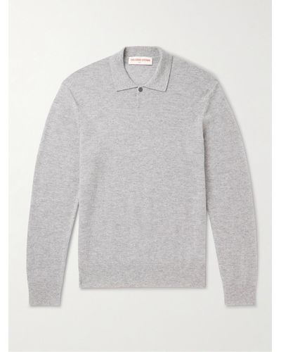 Orlebar Brown Slim-fit Cashmere Polo Shirt - Grey