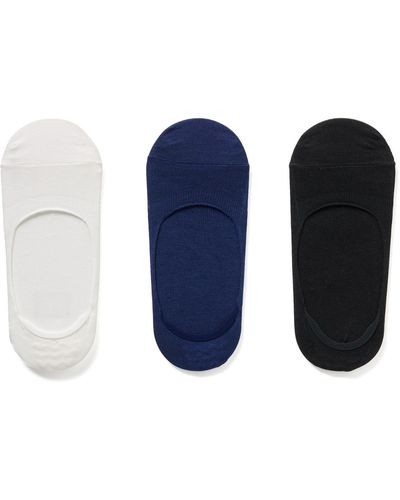 Anonymous Ism Three-pack No-show Stretch-knit Socks - Blue