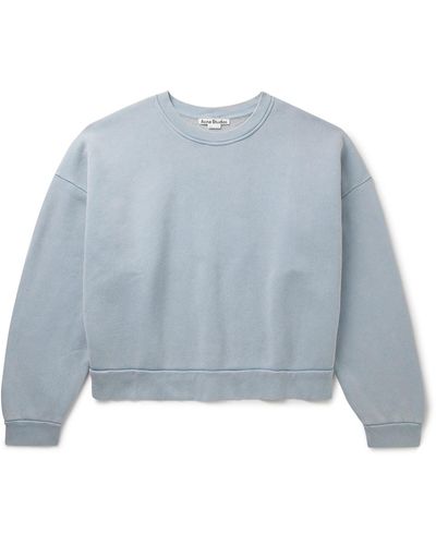Acne Studios Fester Garment-dyed Cotton-jersey Sweatshirt - Blue