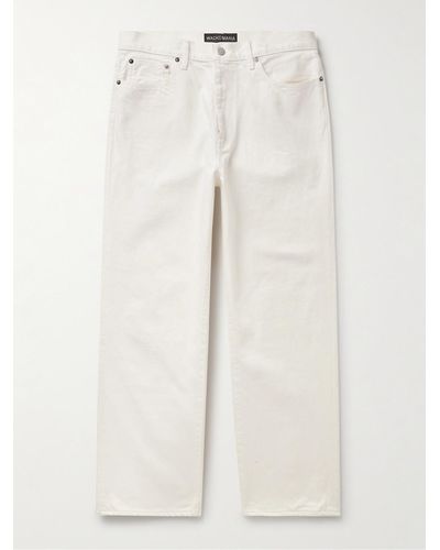 Wacko Maria Embroidered Straight-leg Jeans - White