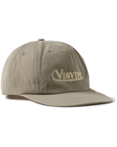 Visvim Excelsior Ii Leather-trimmed Logo-embroidered Wool And Linen-blend Twill Baseball Cap - Green