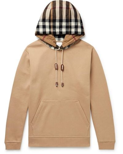 Burberry Checked Cotton-blend Jersey Hoodie - Multicolor