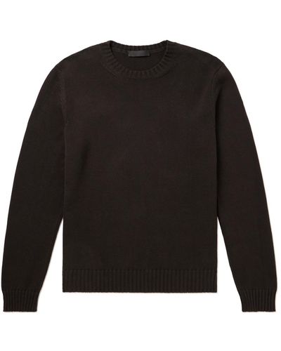 Saman Amel Ribbed Cotton Sweater - Black