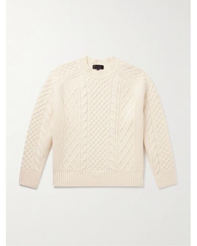 Nili Lotan Carran Cable-knit Wool Mock-neck Sweater - Natural