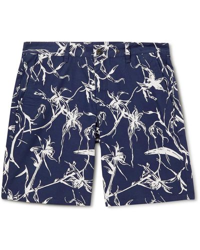 Rag & Bone Perry Straight-leg Printed Ripstop Shorts - Blue