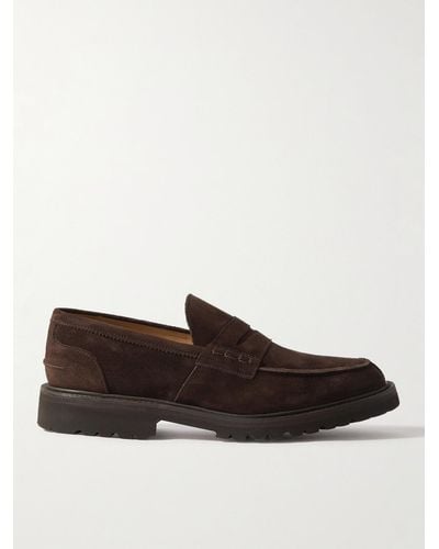 Tricker's James Suede Penny Loafers - Brown