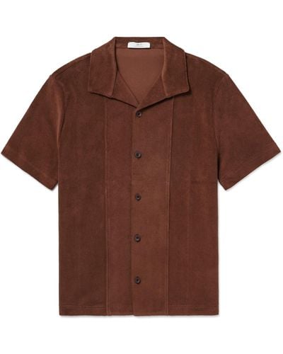 MR P. Paneled Cotton-terry Shirt - Brown