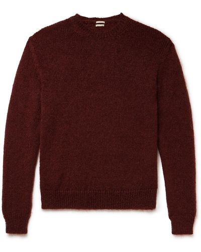 Massimo Alba Alder Brushed Mohair And Silk-blend Sweater - Red
