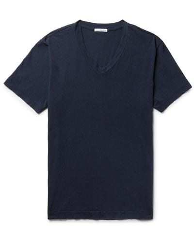 James Perse Slim-fit Combed Cotton-jersey T-shirt - Blue