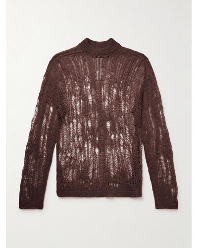 Rick Owens Tommy Open-knit Jumper - Brown