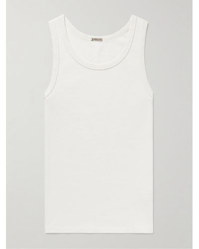 Barena Solio Garment-dyed Ribbed Stretch-cotton Jersey Tank Top - White