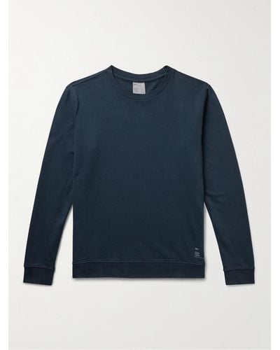 Onia Garment-Dyed Cotton-Jersey Sweatshirt - Blau