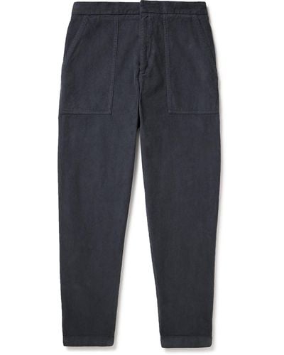 Officine Generale Paolo Tapered Cotton-corduroy Pants - Blue