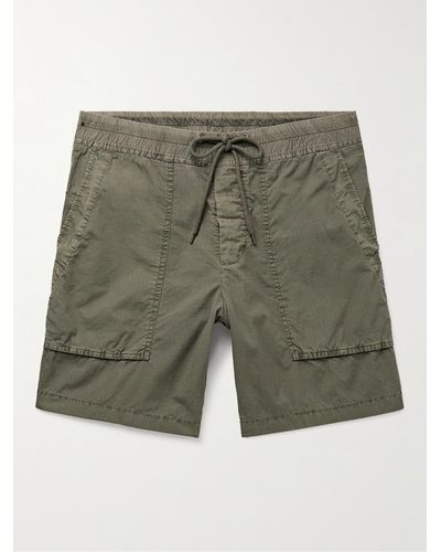 James Perse Straight-leg Cotton-ripstop Drawstring Shorts - Green