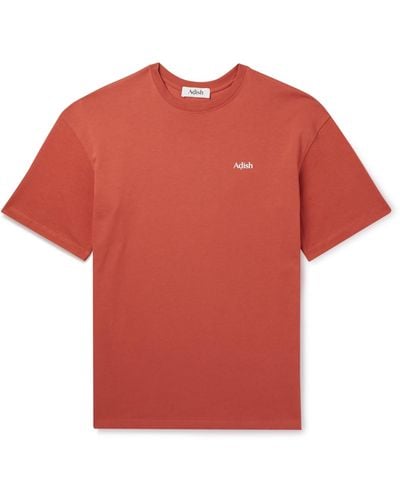 Adish Qurs Logo-print Cotton-jersey T-shirt - Red